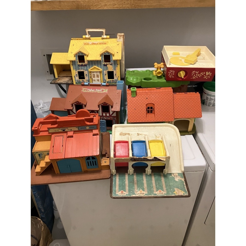 MASSIVE Vintage Fisher Price, Hasbro, Playskool, Playset Bundle!! 1960s-1980s